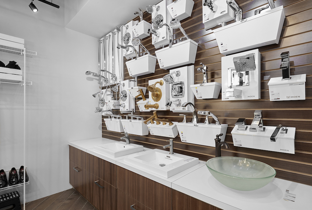 faucets, taps and shower heads at a design center