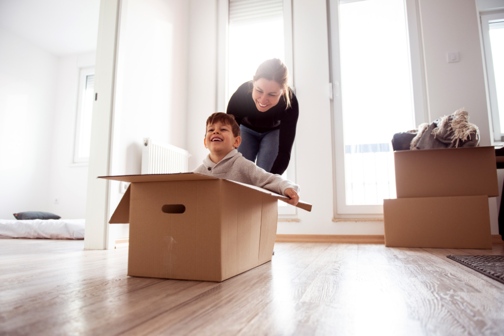 Family moving houses