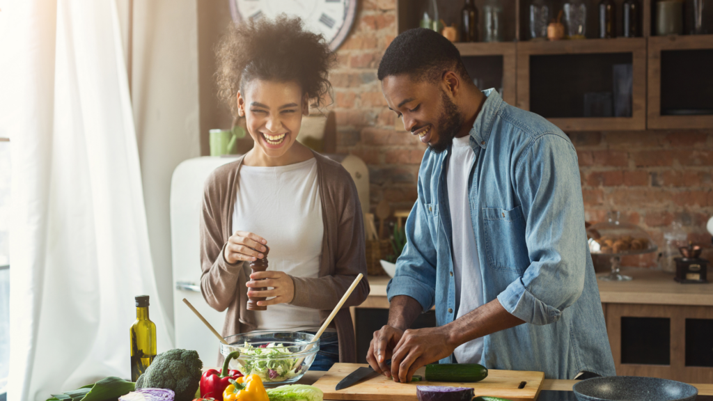 Couple cooking