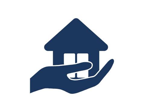 house in hand icon